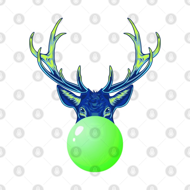 Green Bubblegum Reindeer by 1001Kites