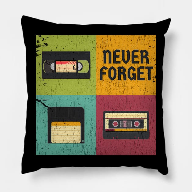 never forget - vintage cassic Pillow by SUMAMARU