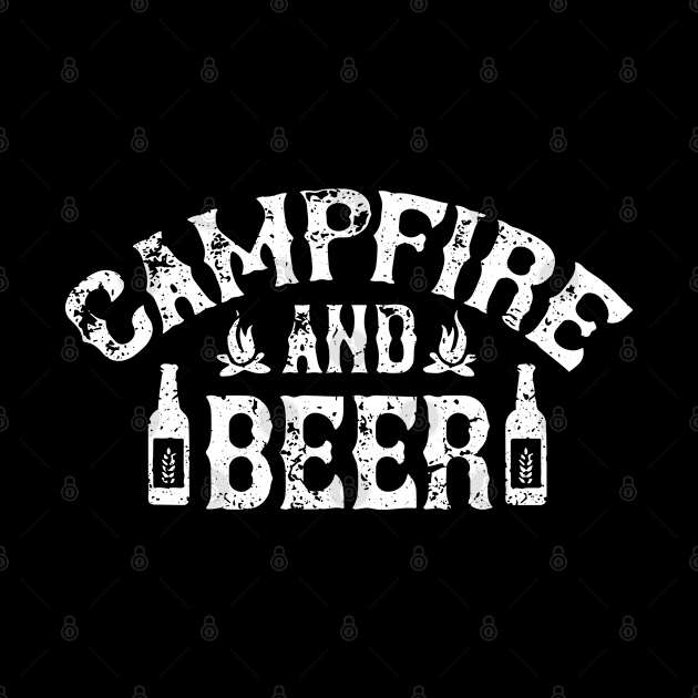 Campfire And Beer Camping by ZimBom Designer