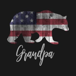 Grandpa Bear 4th of july flag american T-Shirt