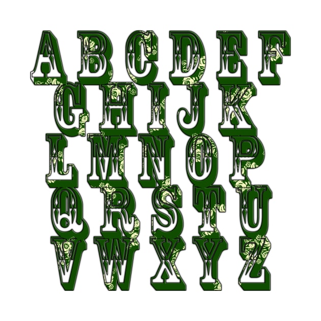 Green Canal Flowers Alphabet by bywhacky