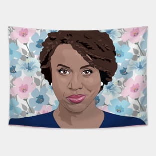 Ayanna Pressley Pretty Floral Portrait Tapestry