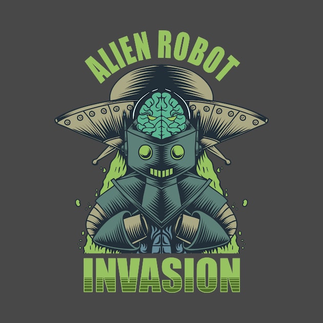 Funny Alien robot invasion design by Anonic
