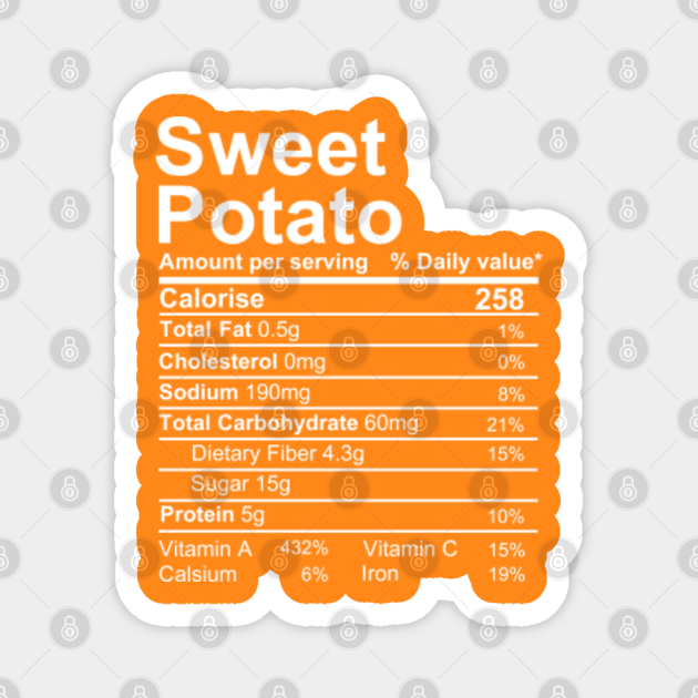 sweet potato Nutritional Facts Nutritional Facts TeePublic