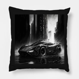 Life in Black and White Supercar Pillow