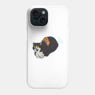 Catloaf: Rye Swirl (Tuxedo, L variant) Phone Case