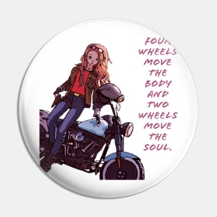 Anime Biker Girl Pin