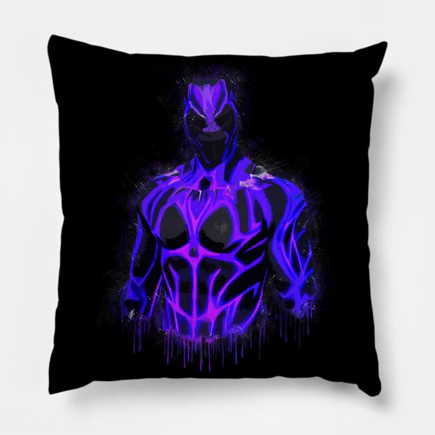 Black Panther - Purple Glow Pillow by RaphEmpire