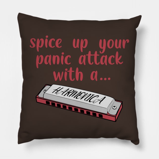 Spice up your panic attack with a harmonica Pillow by DesignsBySaxton