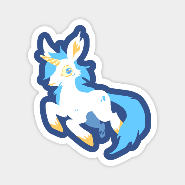 Unicorn Goat Magnet by sky665