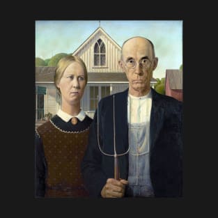 American Gothic, by Grant Wood, Oil on Beaverboard, 1930. T-Shirt