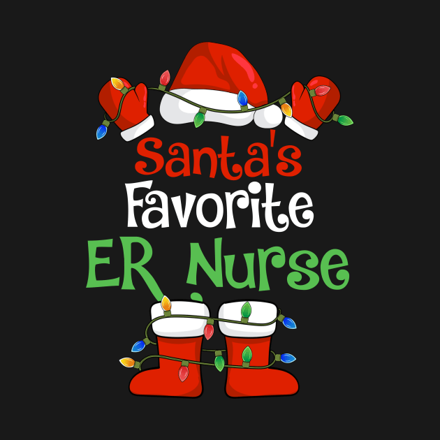 Santa's Favorite ER Nurse Funny Christmas Pajamas by cloverbozic2259lda