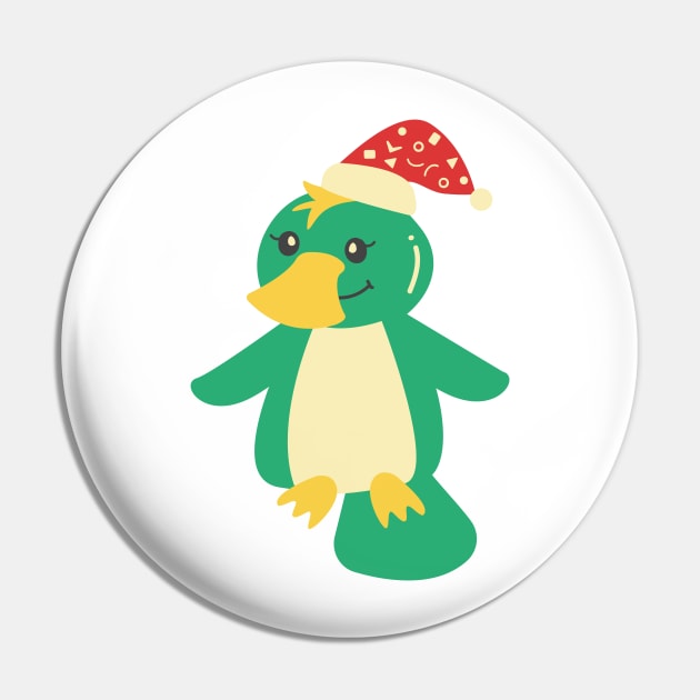 Cute Christmas Platypus Pin by FunnyMoonCosmic