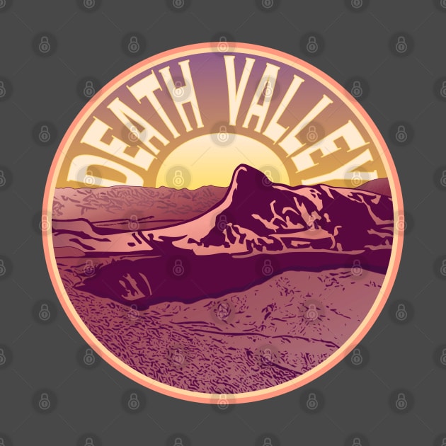 Sunrise In Death Valley WPA Style Logo by Spatium Natura