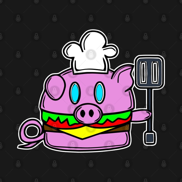 Chef Pig Pork Barbeque Summer Cheeseburger by MaystarUniverse