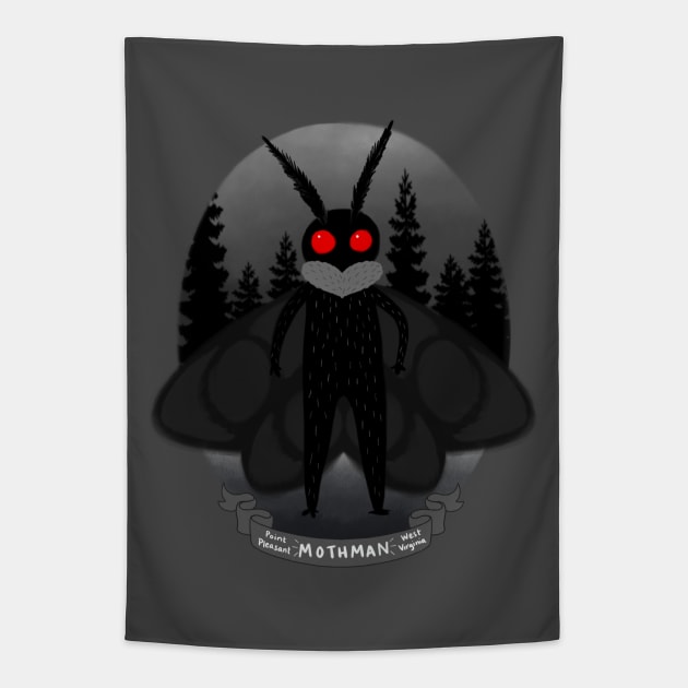 Mothman! Travel Plaque Tapestry by Meowlentine