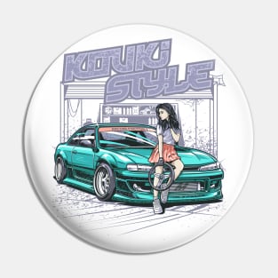 Nissan Silvia S14 Kouki Style, Japanese Race car, JDM Tee, sr20, Car Fan, Car Guy Gift Idea, Car Enthusiasts, Car Lover Poster, Gift For Mechanic Pin