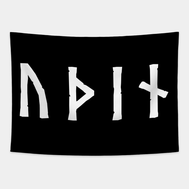 Odin Norse Futhark Runes Pagan Nordic Tapestry by Blue Pagan