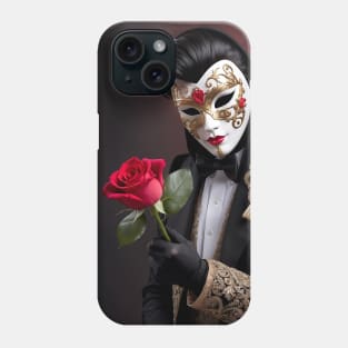 Gorgeous romantic man in Venetian mask Phone Case