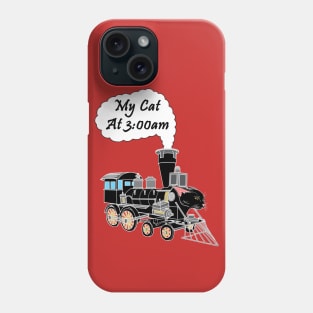 Speeding Train Hyper Black Cat at 3:00am Phone Case