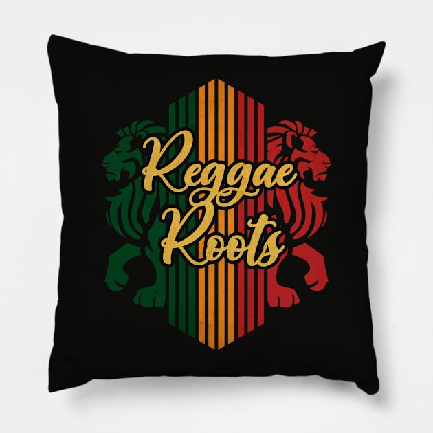 Reggae Roots Lion Pillow by CTShirts