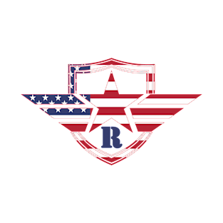 Letter R American Flag Monogram Initial T-Shirt