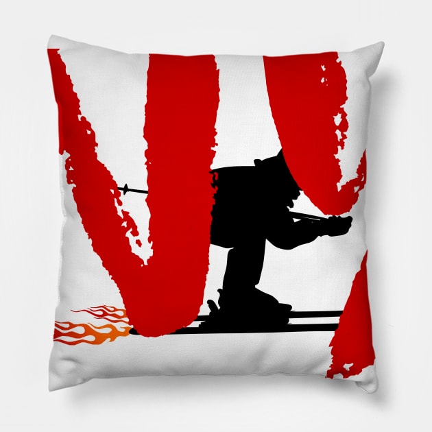 NY United States Skiing Pillow by ArtDesignDE