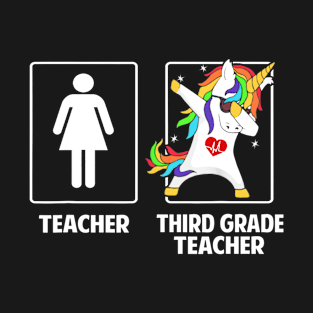 Third Grade 3rd Teacher Unicorn Dabbing Funny Gifts T-Shirt