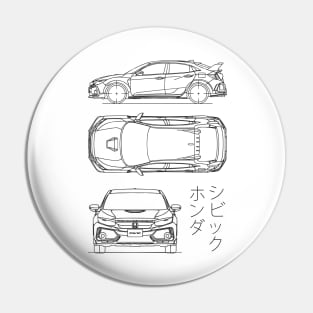 Civic FK8 Type R (10th Gen) Blueprint Pin