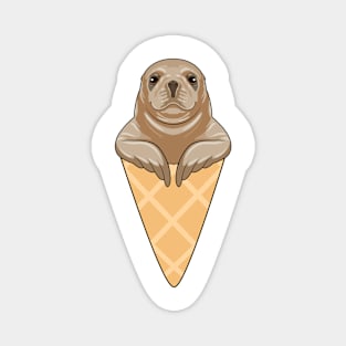 Seal with Ice cream cone Magnet