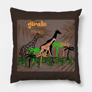 giraffe mom t shirt design Pillow