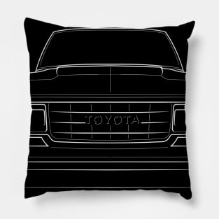 Front/profile - Toyota Land Cruiser Series 60 - stencil, white Pillow