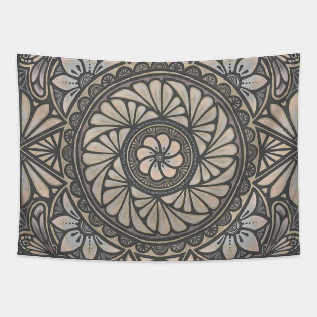 Pasifika warm graphite grey Tapestry by AprilAppleArt