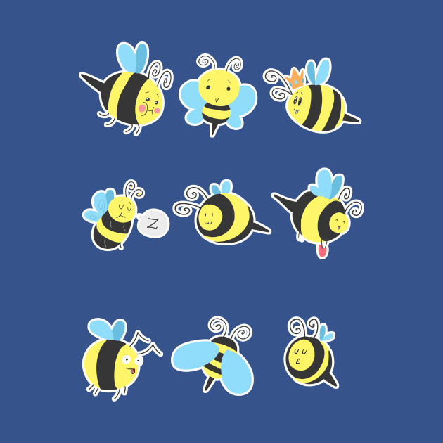 Nine Cute Little Bumblebees by saradaboru