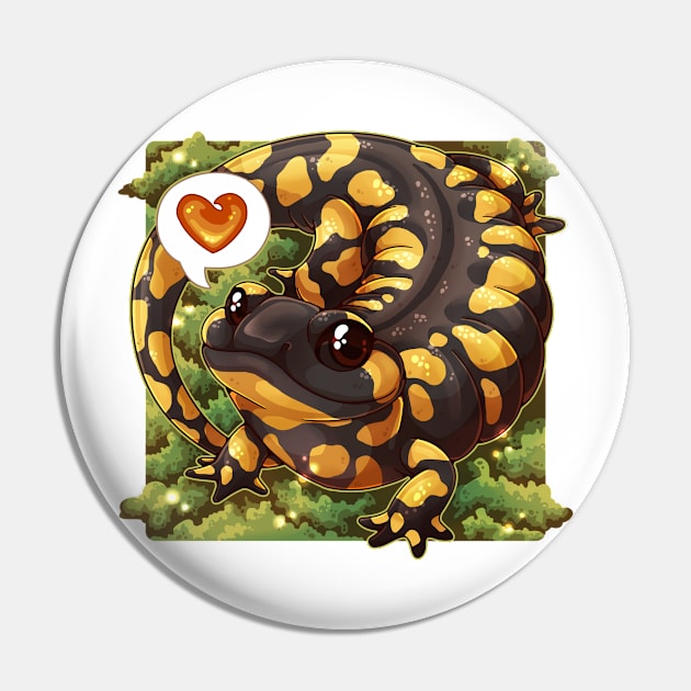 Salamander Pin by NatureDrawing