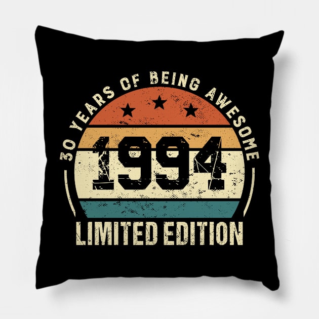 Vintage 1994 Retro 30th Birthday Gift Idea Pillow by Cuteness Klub