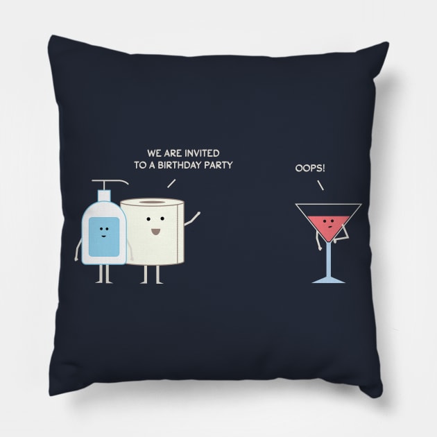 We are invited to a birthday party - light text Pillow by grafart