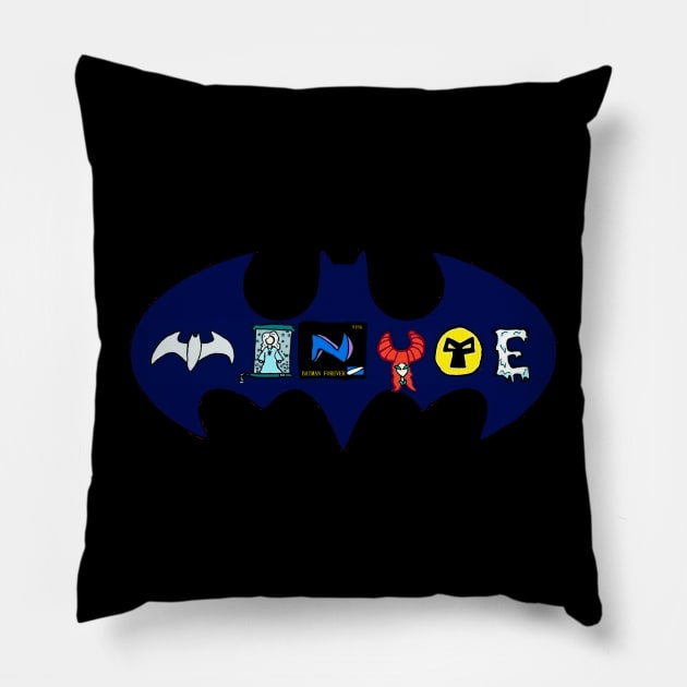 Bat Minute & Robin - Dingbat Logo Pillow by Sleepy Charlie Media Merch