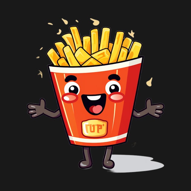 kawaii french fries T-Shirt cute ,potatofood by nonagobich