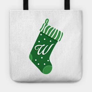 Christmas Stocking with the Letter W Tote