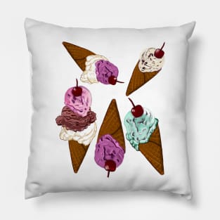 Icecreams - let’s scream for ice cream cones with cherry on top Pillow