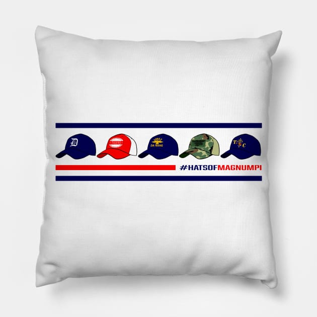 Hats Of Magnum PI Pillow by MostlyMagnum