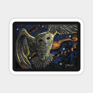 Night Owl Flying Magnet