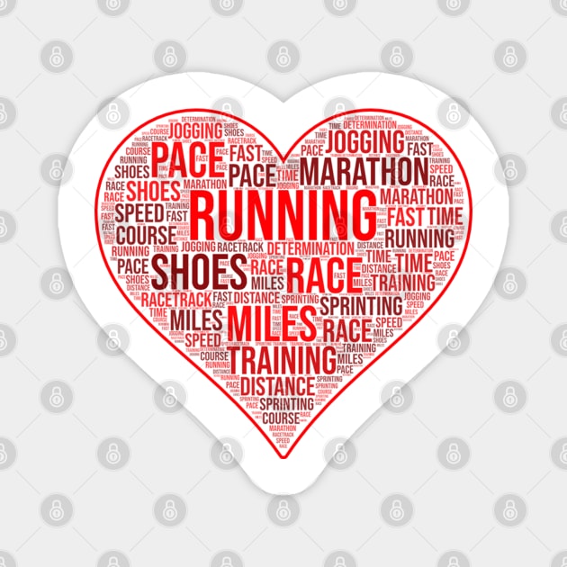 Running Heart Red Magnet by hcohen2000