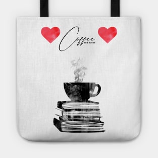 Cup of coffee and books Tote