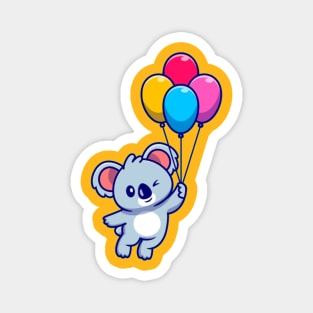 Cute koala floating with balloon Magnet