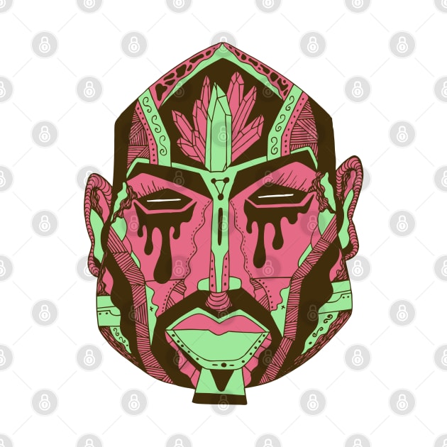 Pink Mint African Mask No 9 by kenallouis