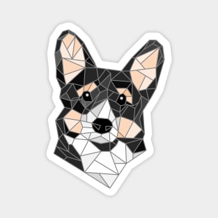 Corgi Black Stained Glass Magnet