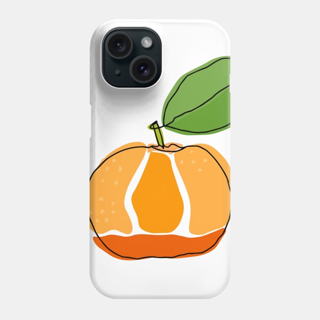 Orange line art Phone Case by MutchiDesign