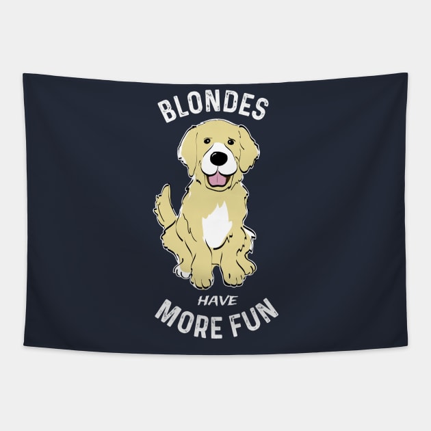 Funny Golden Retriever Blondes Retriever Dog Fan Tapestry by atomguy